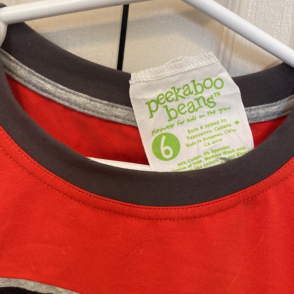 Peekaboo Beans size 6 colour block tee BNWT - Picture 3 of 6